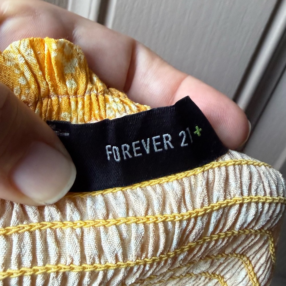 Forever 21 Yellow Strapless Smocked Paisley Sundress - Picture 4 of 6
